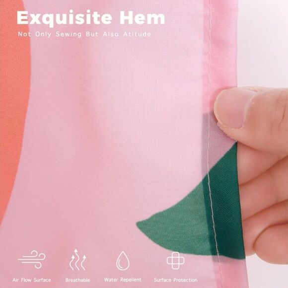 Peach and Green Shower Curtain - Picture 3 of 5